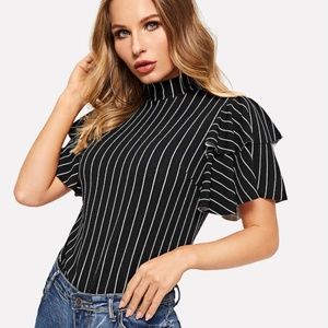 NEW Stripe Black and White top blouse